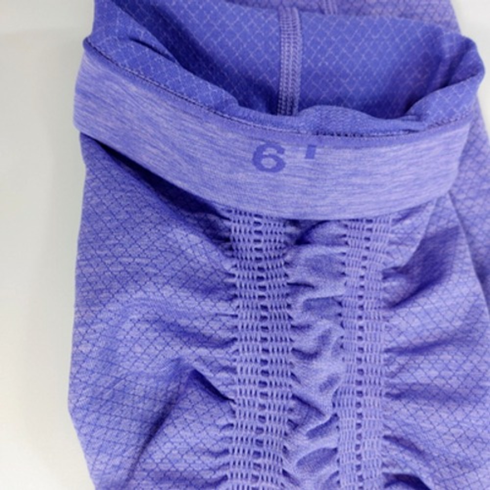 Lululemon‎ Crop Leggings 6 Purple In The Flow Ruched Sides Seamless Yoga - Picture 5 of 12